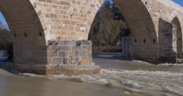 Арочный мост в Аспендосе, Турция — стоковое видео