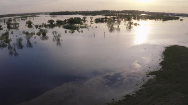 Imagens aéreas de drones de água alta na primavera — Vídeo de Stock