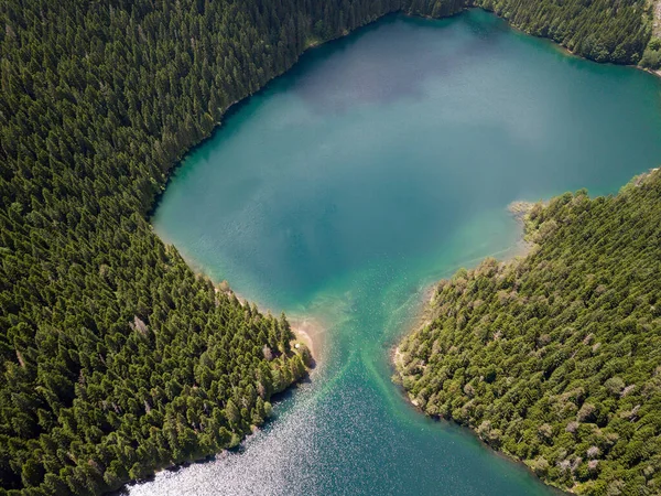 Foto udara Danau Hitam di Taman Nasional Durmitor — Stok Foto