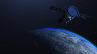 Uzay gemisi ve arka planda Dünya. Bu görüntünün elementleri NASA tarafından desteklenmektedir