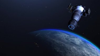 Uzay gemisi güneş panelleri açıyor. Bu görüntünün elementleri NASA tarafından desteklenmektedir