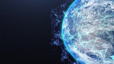 Soyut bir ağ konsepti. Küresel dijital bağlantılar. Bu görüntünün elementleri NASA tarafından desteklenmektedir
