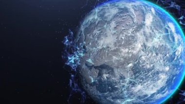 Soyut bir ağ konsepti. Küresel dijital bağlantılar. Bu görüntünün elementleri NASA tarafından desteklenmektedir