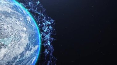 Soyut bir ağ konsepti. Küresel dijital bağlantılar. Bu görüntünün elementleri NASA tarafından desteklenmektedir