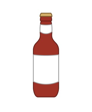 İzole koyu bira şişesi. Alkol vektör çizim