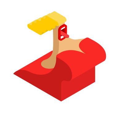 Opera şarkıcısı kadın izometrik. Güzel Bayan sanatçının şarkıları. Vektör çizim