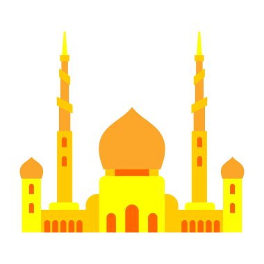 Camii İslam dini binası. Vektör çizim Müslüman tatil Eid Mubarak için. Ramazan Kareem tebrik kartı