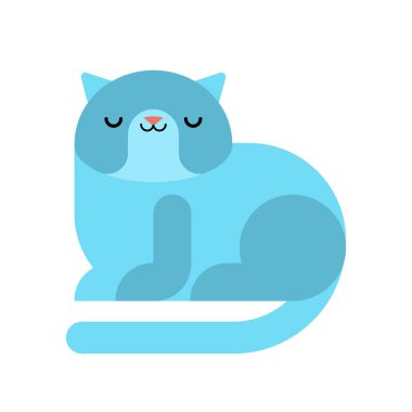Mavi kedi evde beslenen hayvan izole. Hayvan vektör çizim