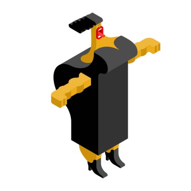 Opera şarkıcısı kadın izometrik. Güzel Bayan sanatçının şarkıları. Vektör çizim