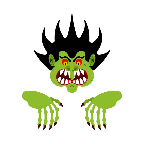 Skrämmande Man Mardröm Monster Med Långa Klor Vektorillustration — Stock vektor