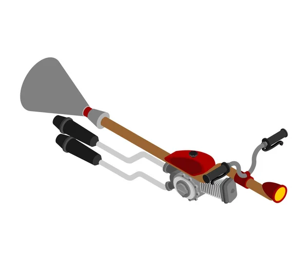 Miotła Czarownicy Racing Izometryczny Broomstick Przekroczenie Prędkości Turbo Ilustracja Wektorowa — Wektor stockowy