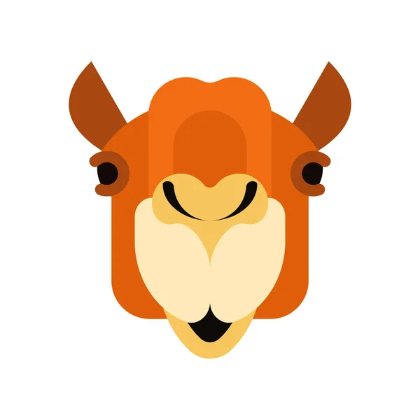 Лицо Верблюда Спереди Голова Животных Оаэ Зверь Пустыни Векторная Иллюстрация — стоковый вектор