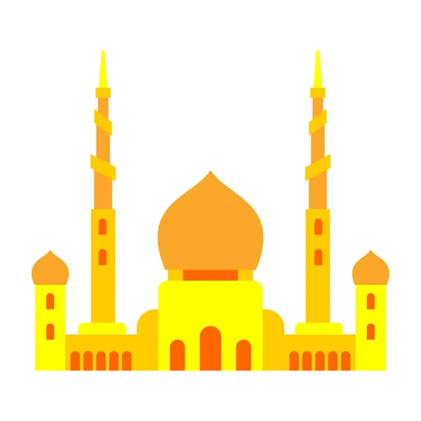 Moskee Islamitische Religieuze Gebouw Vectorillustratie Voor Moslim Vakantie Eid Mubarak — Stockvector