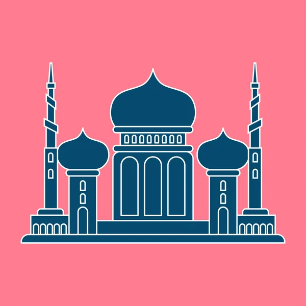 Мечеть Ісламські Релігійні Будівлі Векторні Ілюстрації Свята Мусульманські Віз Мубарак — стоковий вектор
