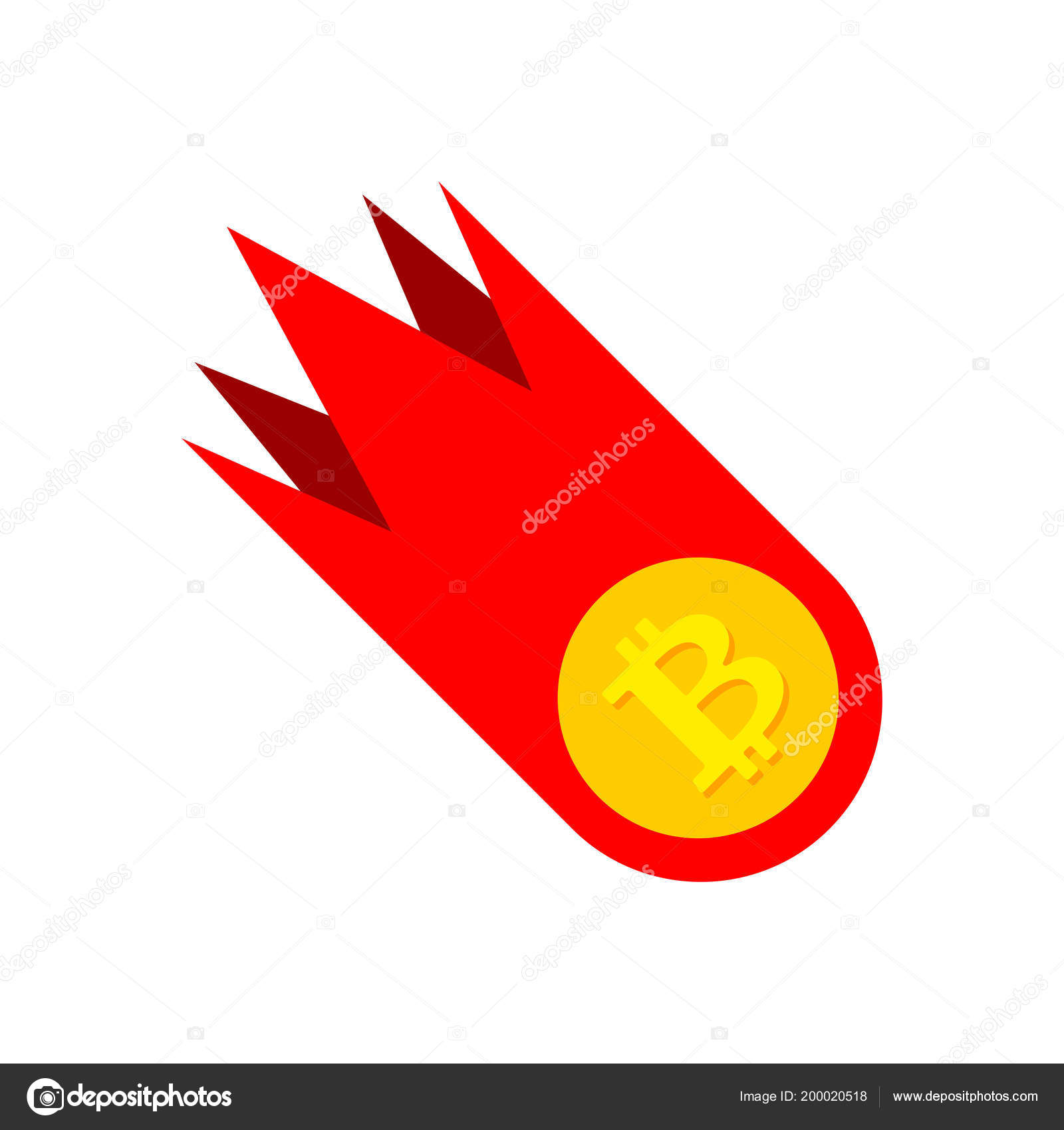 Faldende Bitcoin Pris Fald Værdien Krypto Valuta Vektorillustration