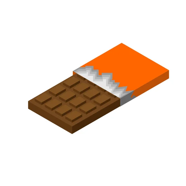 Izometrické Tabulku Čokolády Sladkost Vektorové Ilustrace Foo — Stockový vektor