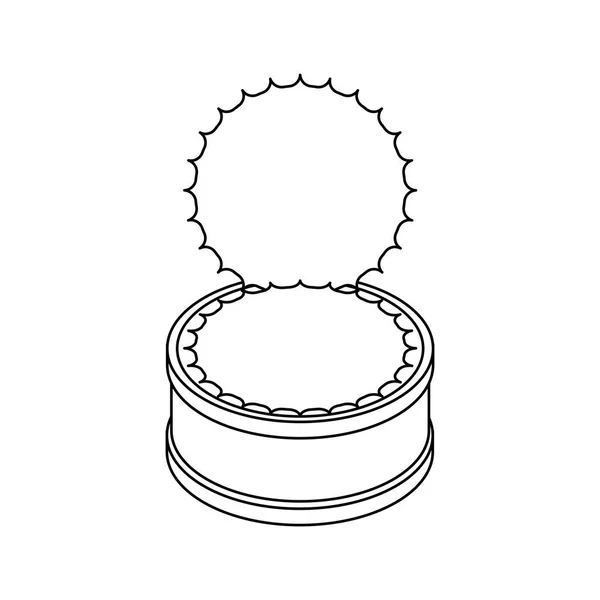 Estanho Aberto Vazio Isolado Tincan Vector Ilustração — Vetor de Stock