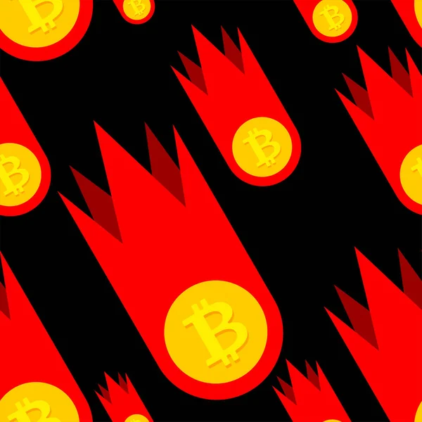 Spadające Bitcoin Cena Wzór Spadek Wartości Krypto Waluty Tło Wektor Ilustracja
