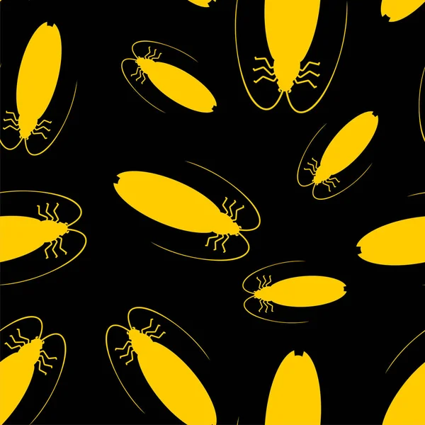 Kakerlakenmuster Nahtlos Insektenhintergrund Käferschmuck Fehlertextur Vektor Illustratio — Stockvektor