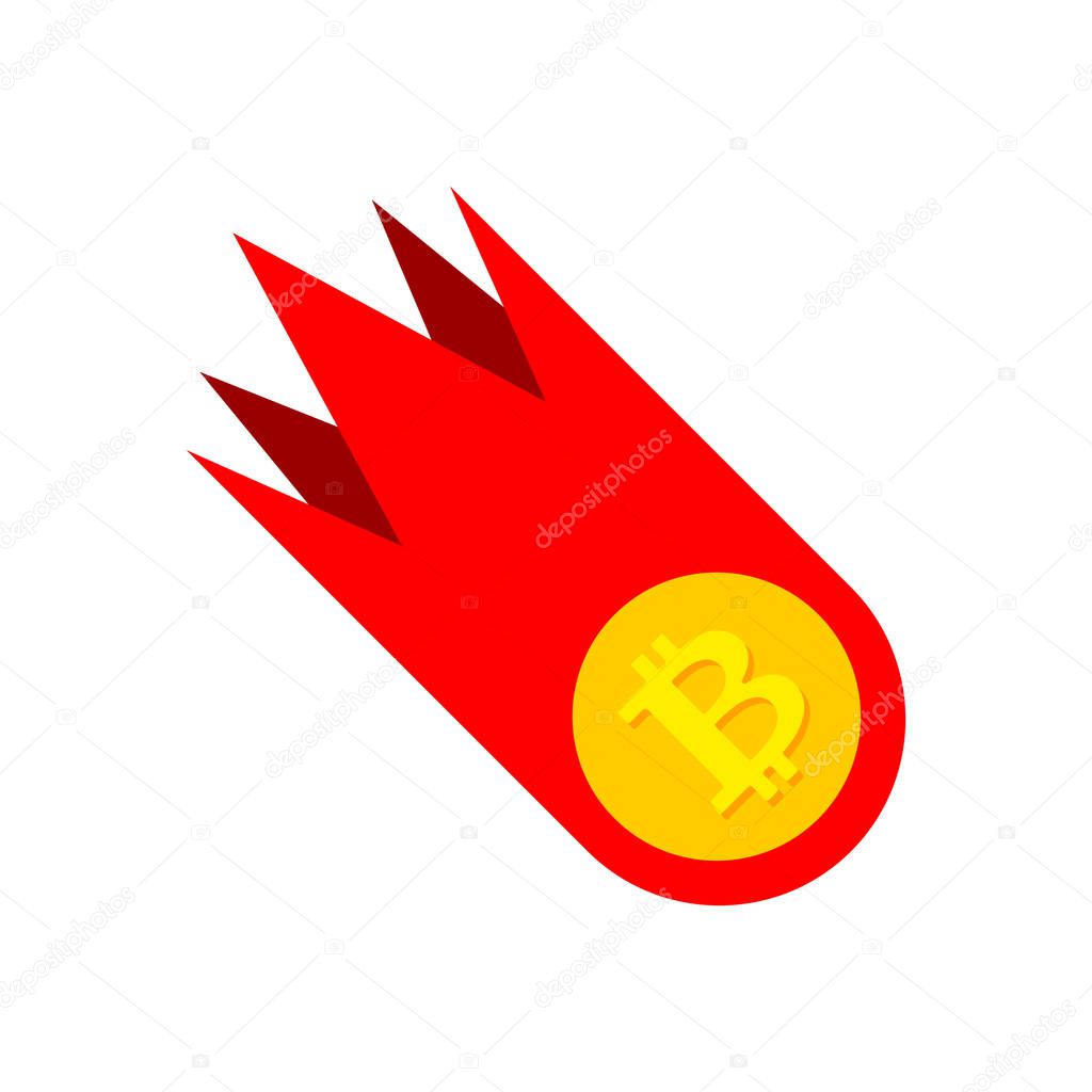 Prezzo Bitcoin Calo Diminuzione Del Valore Della Valuta Crypto Illustrazione Vettoriale
