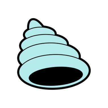 İzole kabuk. Sualtı dünyasını fauna vektör illustratio