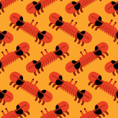 Yengeç desen sorunsuz. Okyanus kanser süsleme. Deniz hayvan vektör arka plan