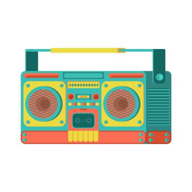 Boombox retro izole. teyp vektör illustratio