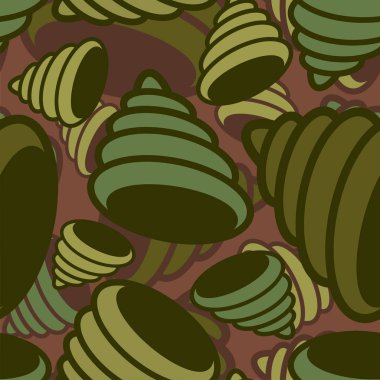 Kabuk deniz askeri model sorunsuz. kabuklu haki askerlik doku. Yeşil kamuflaj ordu arka plan. koruyucu süs vektör illustratio