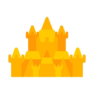 Kumdan kale izole. Bina Beach. Vektör illustratio