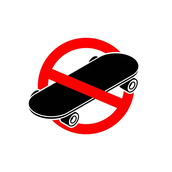 Stop Skateboard Geen Skateboarden Het Verboden Rijden Aan Boord Rode — Stockvector