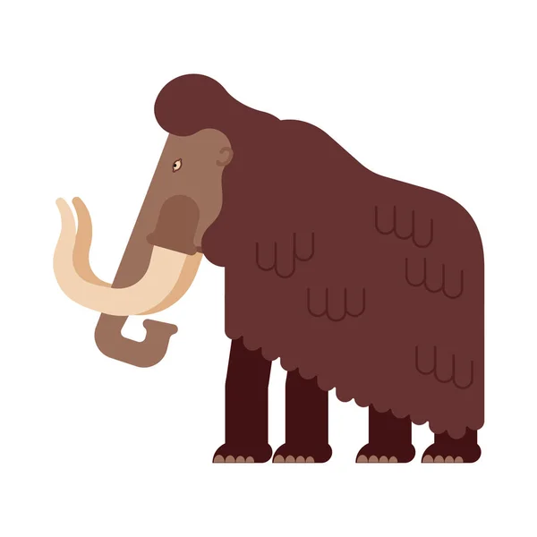 Mammut Isoliert Prähistorischer Elefant Auf Weißem Hintergrund Riesentierschutzzeit Vektor Illustratio — Stockvektor