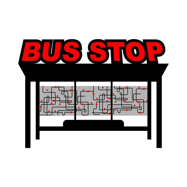 Arrêt Bus Isolé Gare Routière Illustration Vectorielle — Image vectorielle