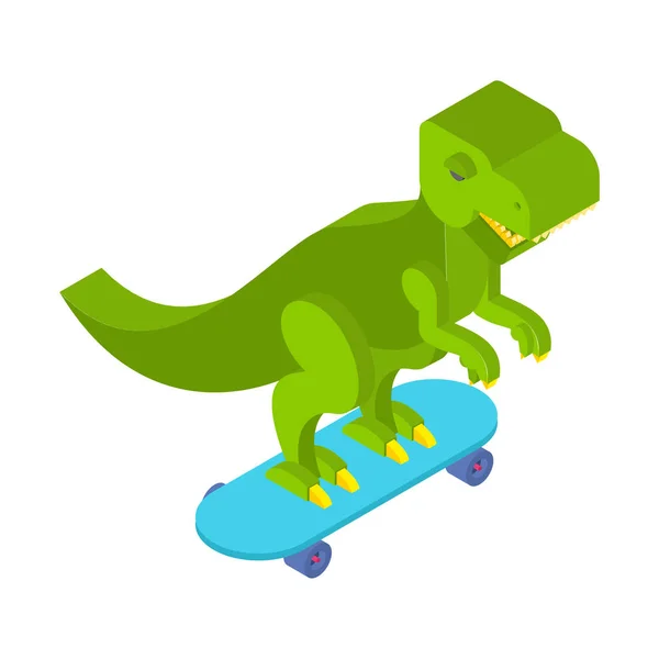 Dinosaure Sur Skateboard Dino Adolescent Cool Tyrannosaurus Rex Casquette Jurassique — Image vectorielle