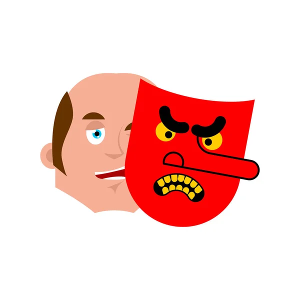 Καλό Πρόσωπο Και Κακό Μάσκα Διάνυσμα Illustratio — Διανυσματικό Αρχείο