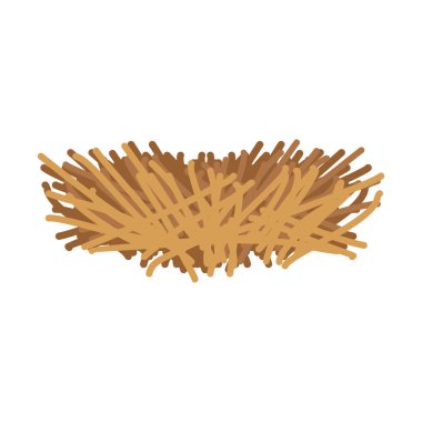 Boş yuva kuş izole. Kuş evi dallarında yapılan. Vektör illustratio