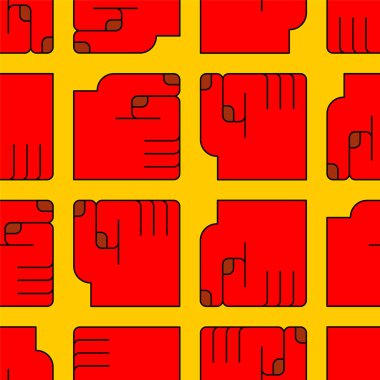 Kırmızı yumruk deseni sorunsuz. Adam vektör adam el