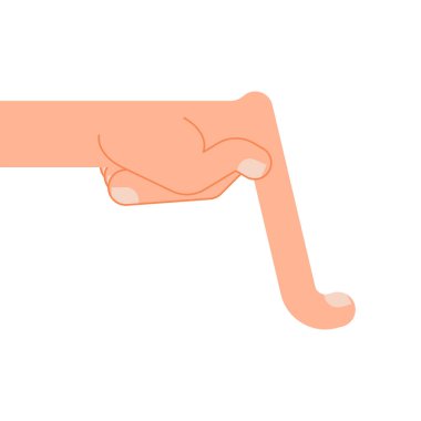 Parmak dokunmatik izole basar. Yandan basın. Vektör illustratio