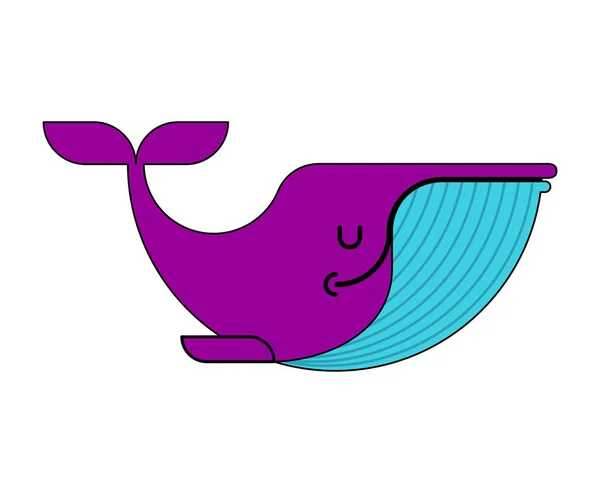 Baleine Isolée Grand Mammifère Sous Eau Illustration Vectorielle — Image vectorielle