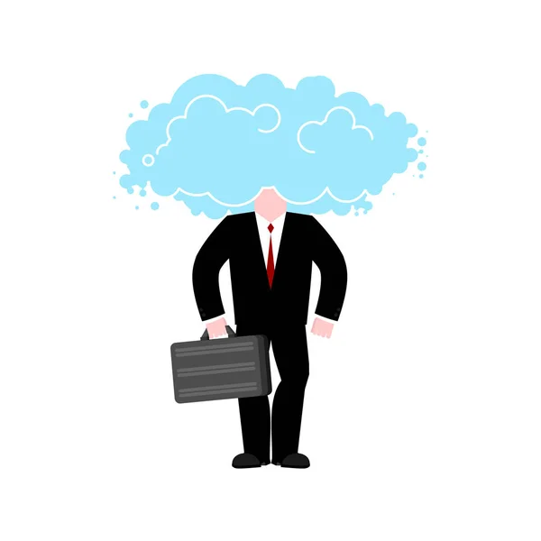 Cabeza Nube Humana Clima Hombre Negocios Ilustración Del Vector — Vector de stock