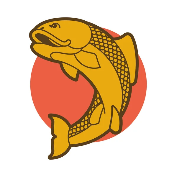 Emblema Peixe Clube Pesca Pescadores Assinar Vector Illustratio — Vetor de Stock