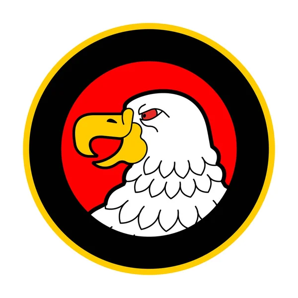 Bald Eagle Głowy Kręgu Godło Drapieżnik Ptak Symbol Pozdrowienie Wektor — Wektor stockowy