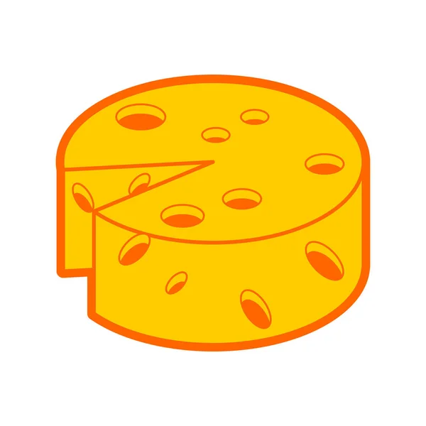 Κεφάλι Τυρί Που Απομονώνονται Γεύμα Τροφίμων Διάνυσμα Illustratio — Διανυσματικό Αρχείο