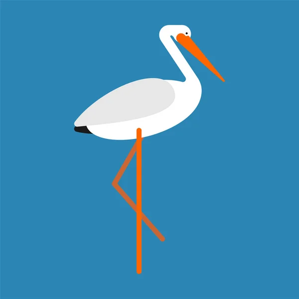 Шторм Ізольований Птах Довгими Ногами Векторне Ілюстрація — стоковий вектор