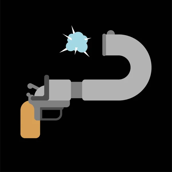 Zbraň Střílí Sama Sebevražda Zbraň Vektor Illustratio — Stockový vektor