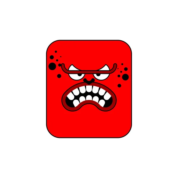 Значок Сердито Красного Лица Злой Рабочий Злой Красный Босс Векторные — стоковый вектор