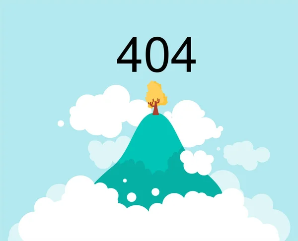Fliegende Insel Wolken Himmel 404 Fehler Seite Nicht Gefunden Vektor — Stockvektor