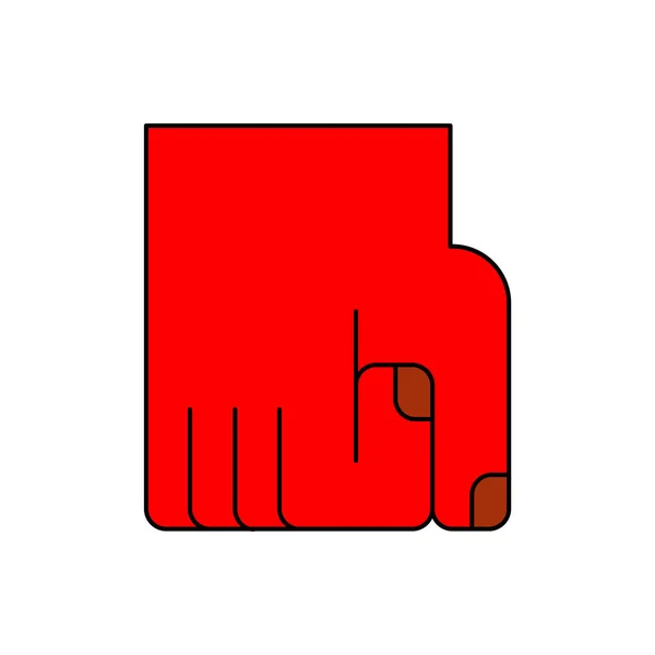 Puño Rojo Aislado Mano Del Hombre Vector Illustratio — Archivo Imágenes Vectoriales