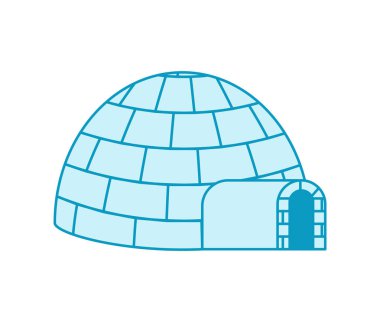 Igloo Eskimolar geleneksel ev. Buz evi. Vektör illustratio