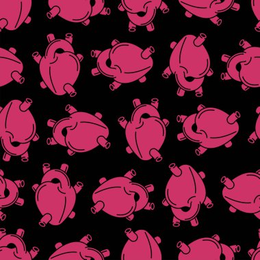 Kalp anatomisi organ desen sorunsuz. Vektör illustratio