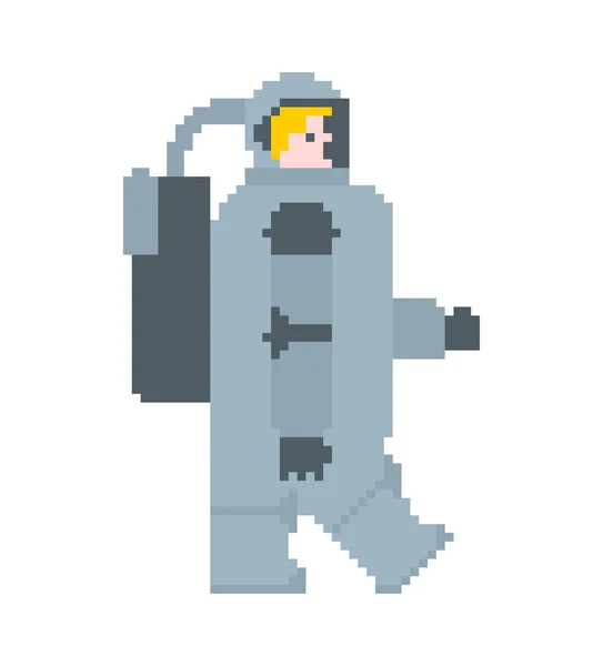 Astronauten Pixelkunst Kosmonaut Bit Raumfahrer Vektor Illustratio — Stockvektor